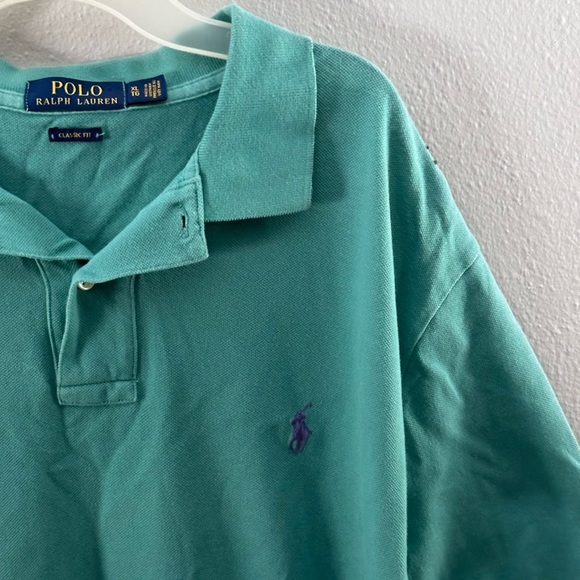 Polo Ralph Lauren Men Green Polo Short Sleeve‎ Shirt Classic Fit size XL - Picture 5 of 10